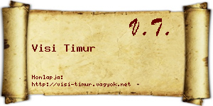 Visi Timur névjegykártya